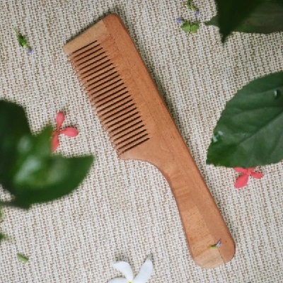 Neem Wood Comb with Handle