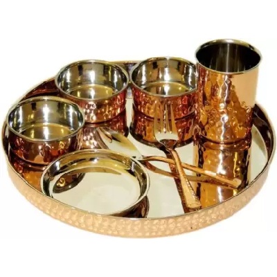Copper Dinner Set / Copper Thali Set
