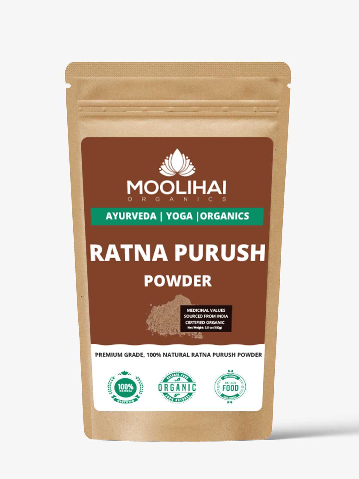 Spade Flower Powder / Orithal Thamarai / Ratna Purush / Greenviolet / Hybanthus enneaspermus - 100 gm