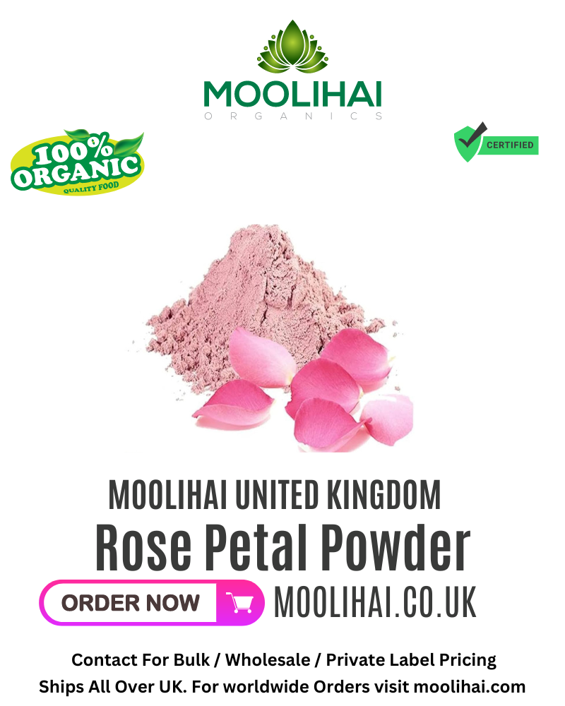 Certified Organic Rose Petal Powder - To Rejuvenate & Lighten Skin - 100 gm