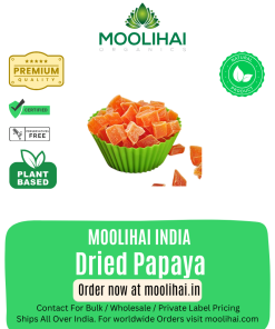 Organic 100% Pure Dried Papaya | Carica Papaya | Improve Skin Health, Reduce Stress, Menstrual Pain - 250g