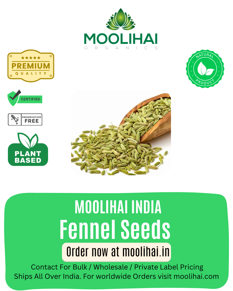 Organic 100% Natural Fennel Seeds | Saunf | Treat Stomach Problems, Inflammation - 200g