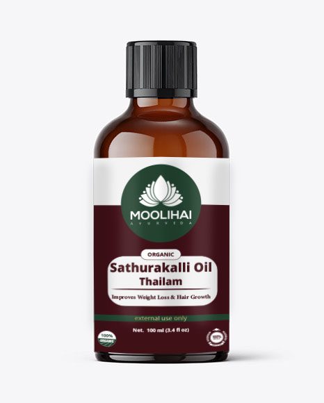 Ayurveda Natural Sathurakalli Oil | 100% Herbal Ingredients Added | Prevent Muscle Pain - 100ml