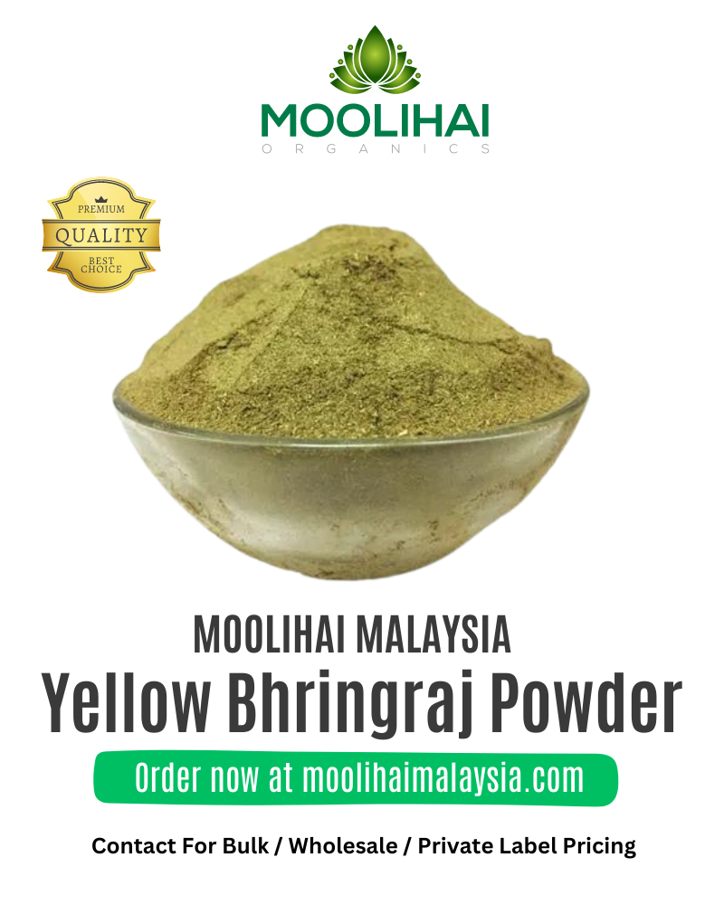 Serbuk Bhringraj Kuning / Serbuk False Daisy – Herba Tradisional untuk Rambut & Hati