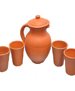 Clay Jug and Tumbler Set