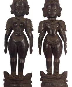 Wooden Marapachi Bommai / Marapachi Dolls / Kids Play Dolls / Male and Female Pair Dolls - 7 inches