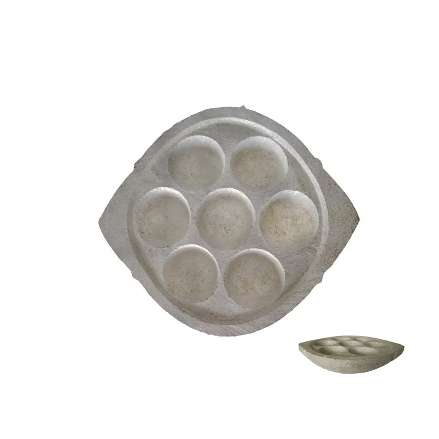 Paniyara Kal / 100% Natural Soapstone Cookware / Kuzhi Paniyara Kallu – 7 Pits Medium Size