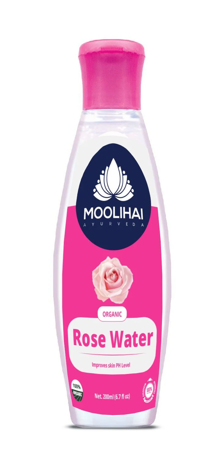Ayurvedic Pure Rose Water | 100 % Herbal Ingredients - 200 ml (6.7 fl oz)