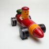 Wooden Racing Car for Kids - Handmade - Wood Toy Car - Wood Plane Shape Toy Car for Kids - Red/yellow/black Kids Toy Car - Pull Push Car Toy for Toddlers - Multicolor
