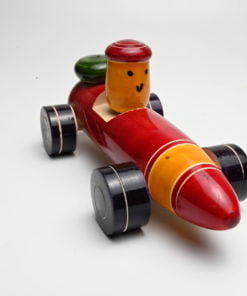 Wooden Racing Car for Kids - Handmade - Wood Toy Car - Wood Plane Shape Toy Car for Kids - Red/yellow/black Kids Toy Car - Pull Push Car Toy for Toddlers - Multicolor