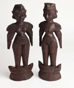 Wooden Marapachi Bommai / Marapachi Dolls / Golu Play & Wedding Decoration / Male and Female Pair Dolls - Set of 2 Pieces - 11 inches